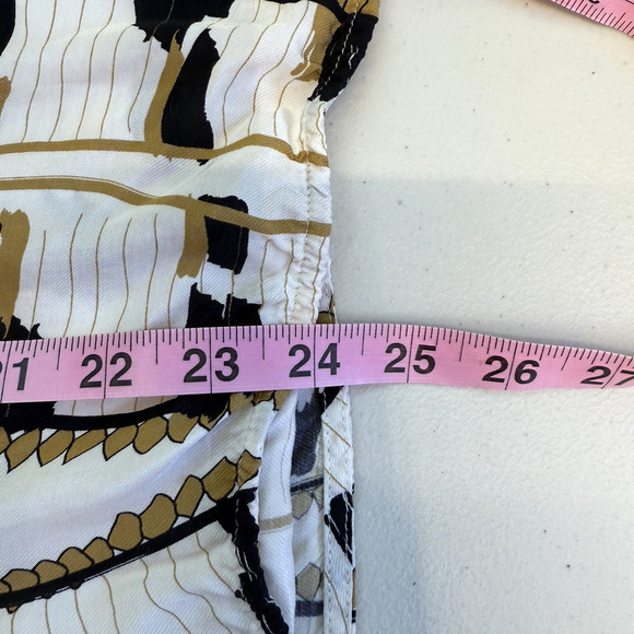 Reiss Blouse Top Womens Size 0 March Print Wrap Front Rouche Old Money Mob Wife - Picture 7 of 7